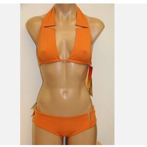 NWT SAUIPE Swimsuit Gabrielle Bikini 2 pc set Size M L Orange
